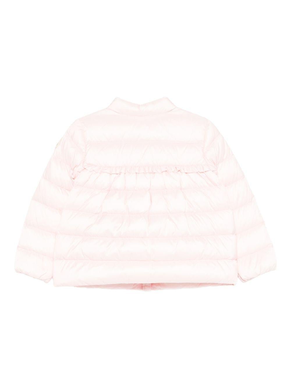 Piumino Nazife per neonata Moncler Enfant rosa con finiture con ruches - Rubino Kids