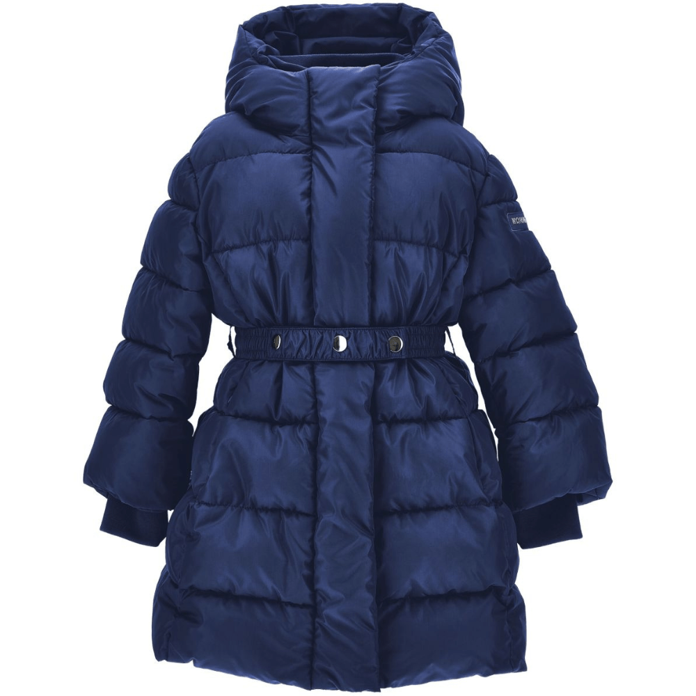Piumino per bambina Monnalisa blu con cappuccio - Rubino Kids