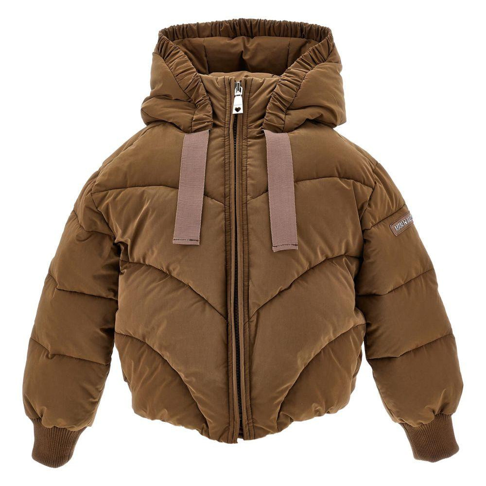 Piumino per bambina Monnalisa marrone con cappuccio - Rubino Kids