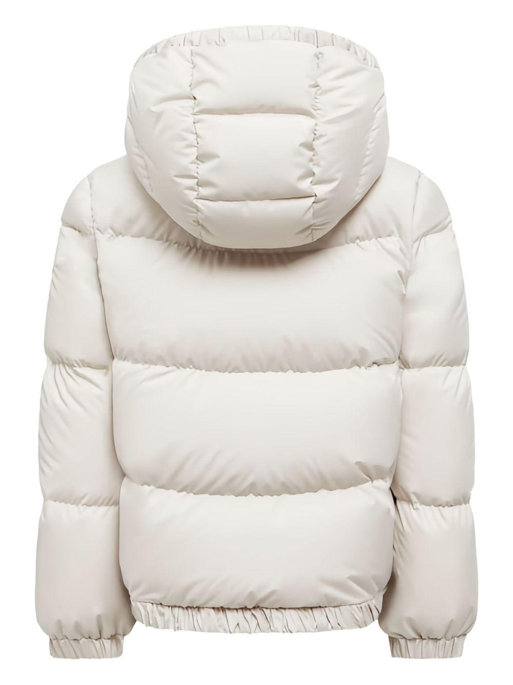 Piumino per bambino Moncler Enfant bianco con cappuccio - Rubino Kids