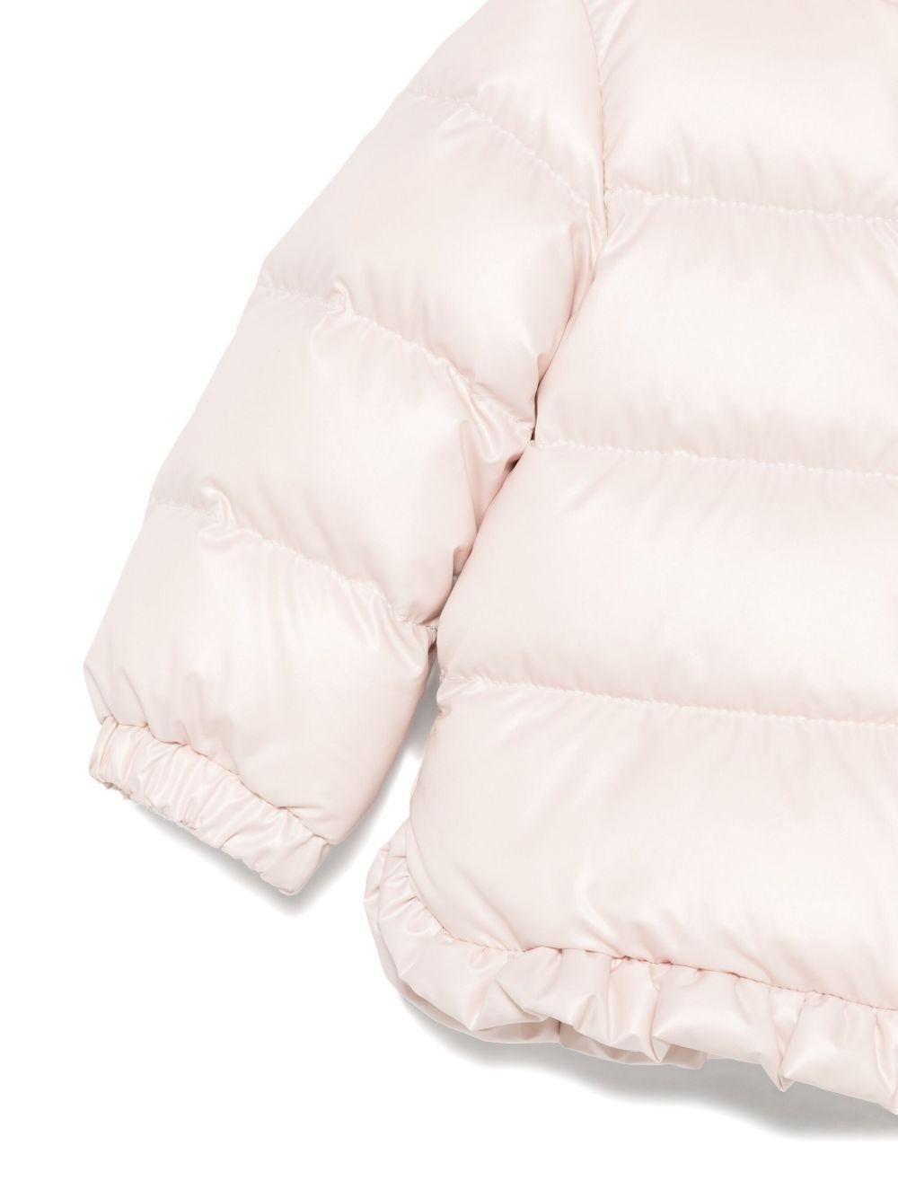 Piumino per neonata Moncler Enfant rosa con cappuccio - Rubino Kids