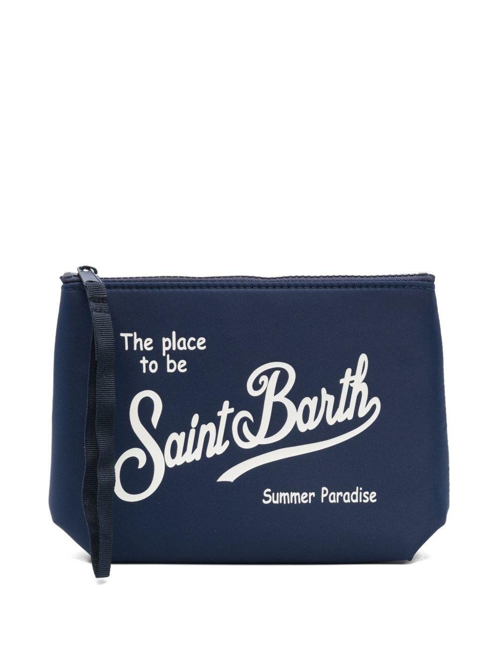 Pochette Aline MC2 Saint Barth blu con logo ricamato sul davanti - Rubino Kids