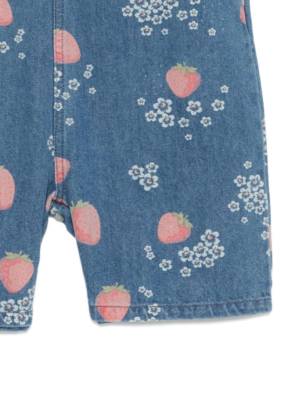 Salopette per bambina Konges Sløjd multicolore con motivo fragole all - over - Rubino Kids