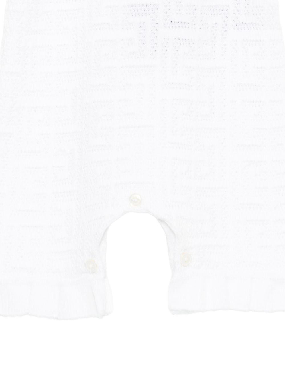 Salopette per neonata Balmain Kids bianca con ruches - Rubino Kids