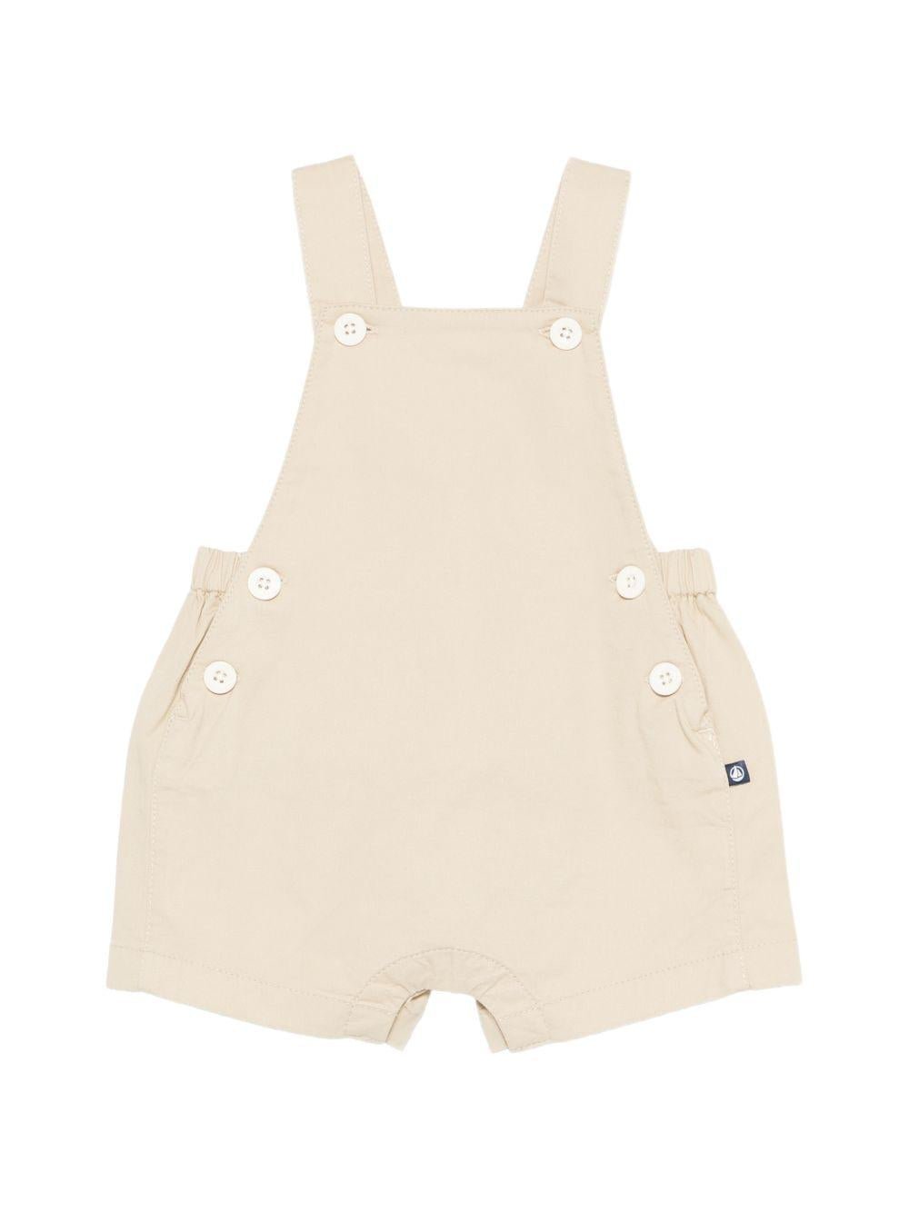 Salopette per neonati Petit Bateau beige con bretelle - Rubino Kids