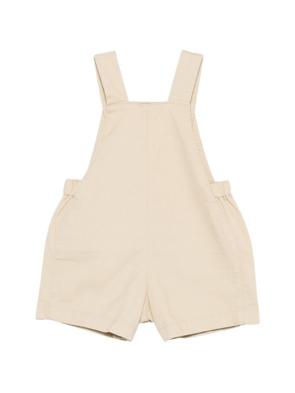 Salopette per neonati Petit Bateau beige con bretelle - Rubino Kids