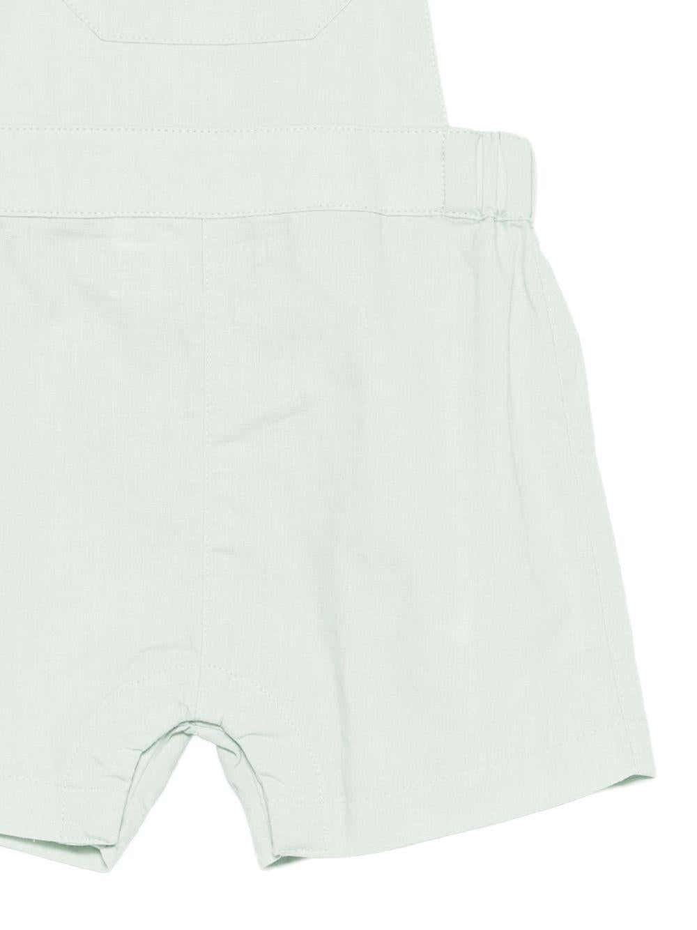 Salopette per neonati Petit Bateau verde con bretelle incrociate sul retro - Rubino Kids