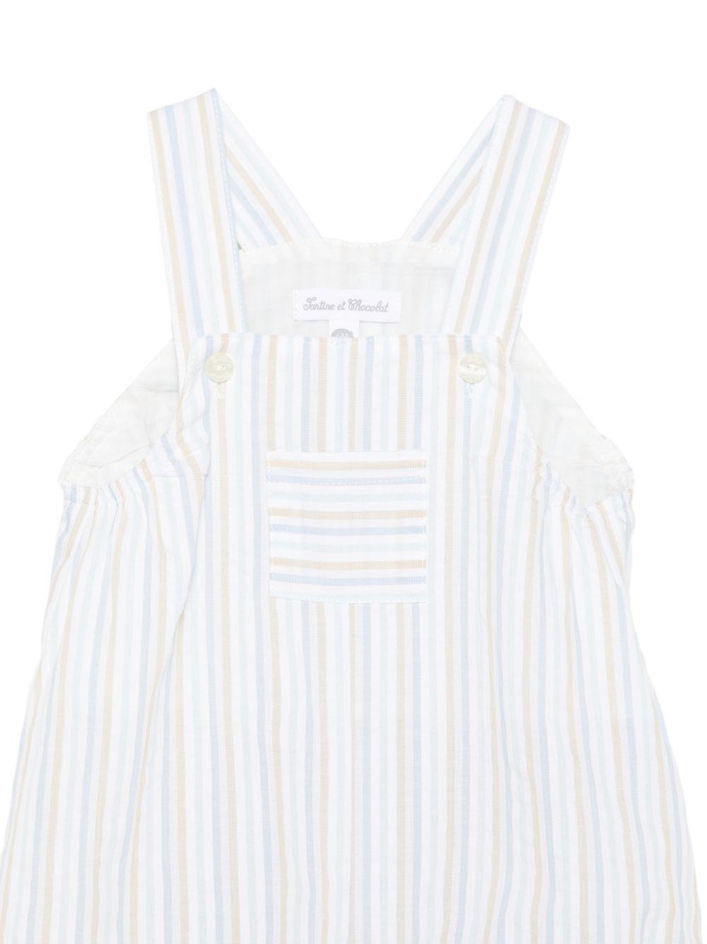 Salopette per neonato Tartine & Chocolat multicolore a righe - Rubino Kids