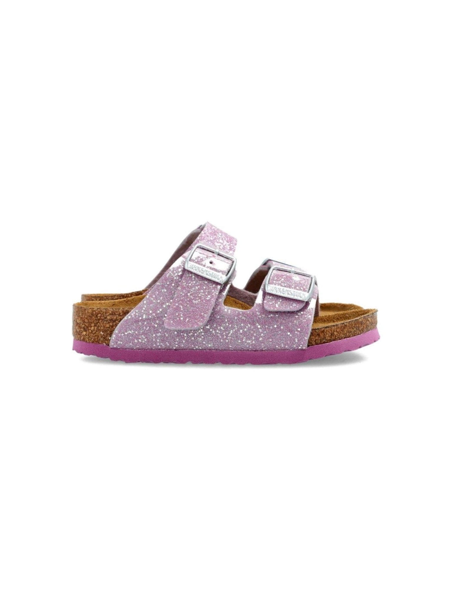Sandali Arizona per bambina Birkenstock Kids rosa con decorazione con glitter - Rubino Kids