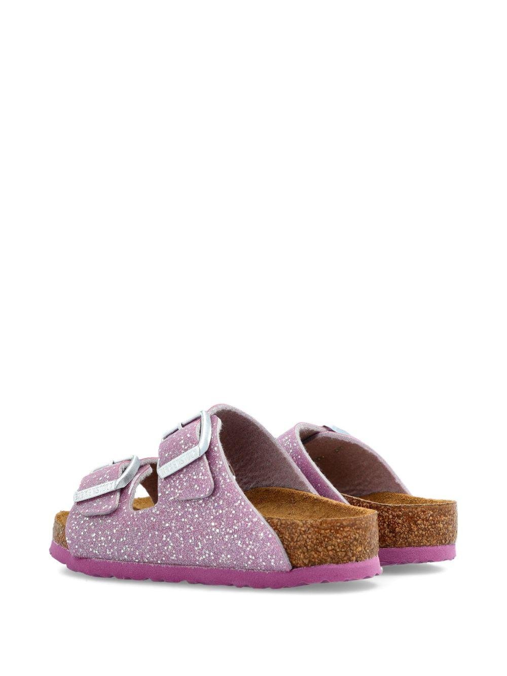 Sandali Arizona per bambina Birkenstock Kids rosa con decorazione con glitter - Rubino Kids