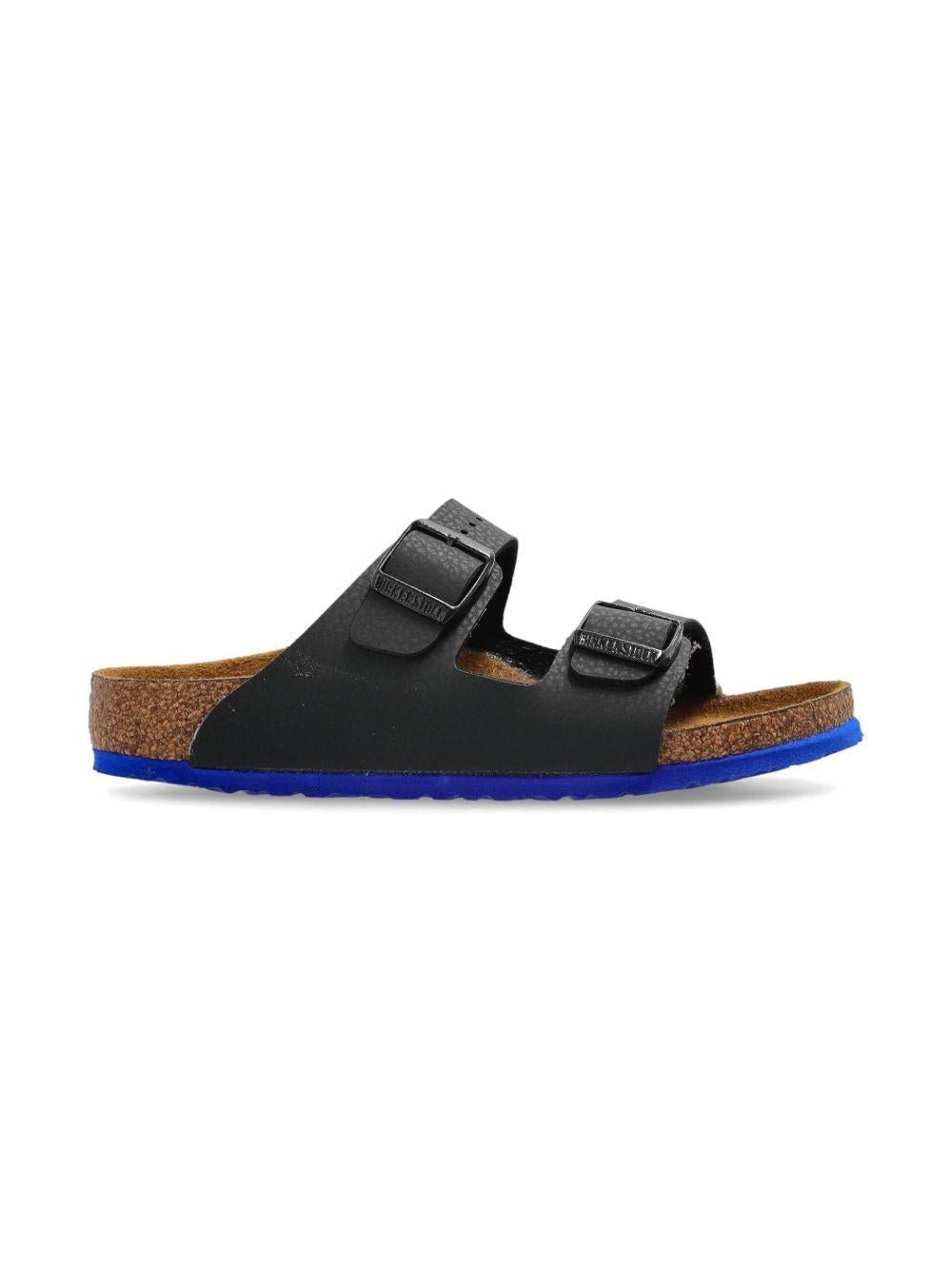 Sandali con suola blu per bambini Birkenstock Kids neri Arizona - Rubino Kids