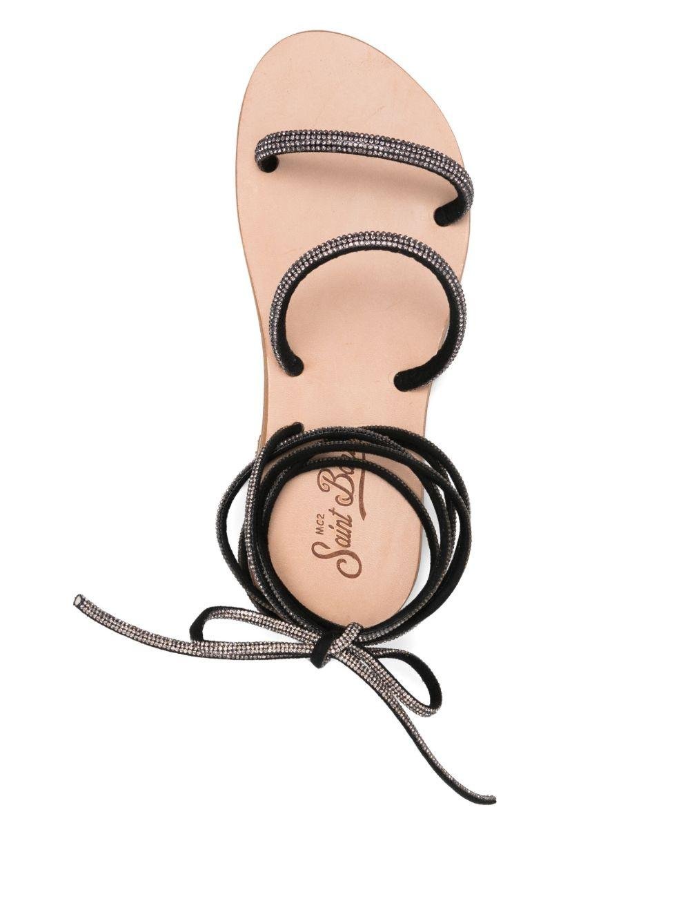 Sandali da donna MC2 Saint Barth nero con laccio alla caviglia - Rubino Kids