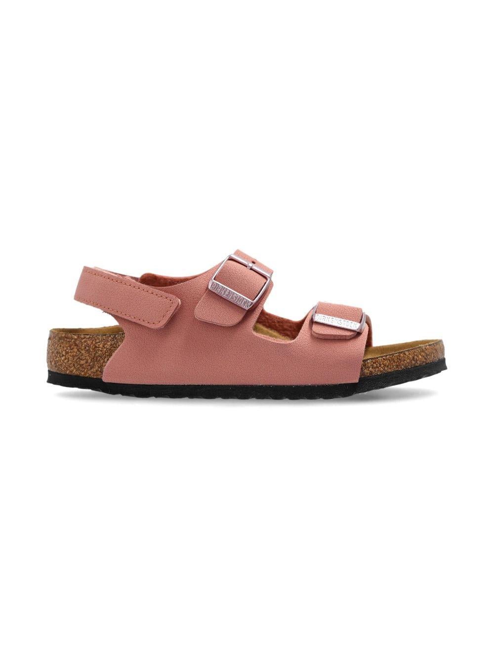 Sandali per bambina Birkenstock Kids Milano rosa con doppia fibbia - Rubino Kids