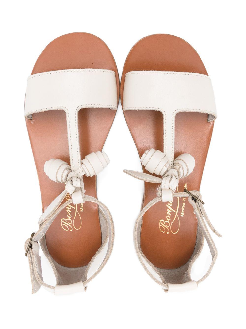 Sandali per bambina Bonpoint bianchi con cinturino a T - Rubino Kids