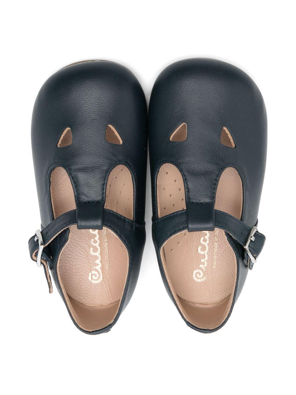 Sandali per bambina Eli1957 blu in pelle con chiusura laterale con fibbia - Rubino Kids