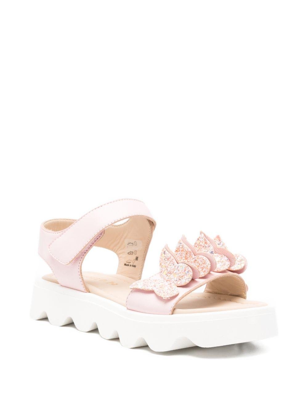 Sandali per bambina Florens rosa in pelle con decorazione a farfalla - Rubino Kids