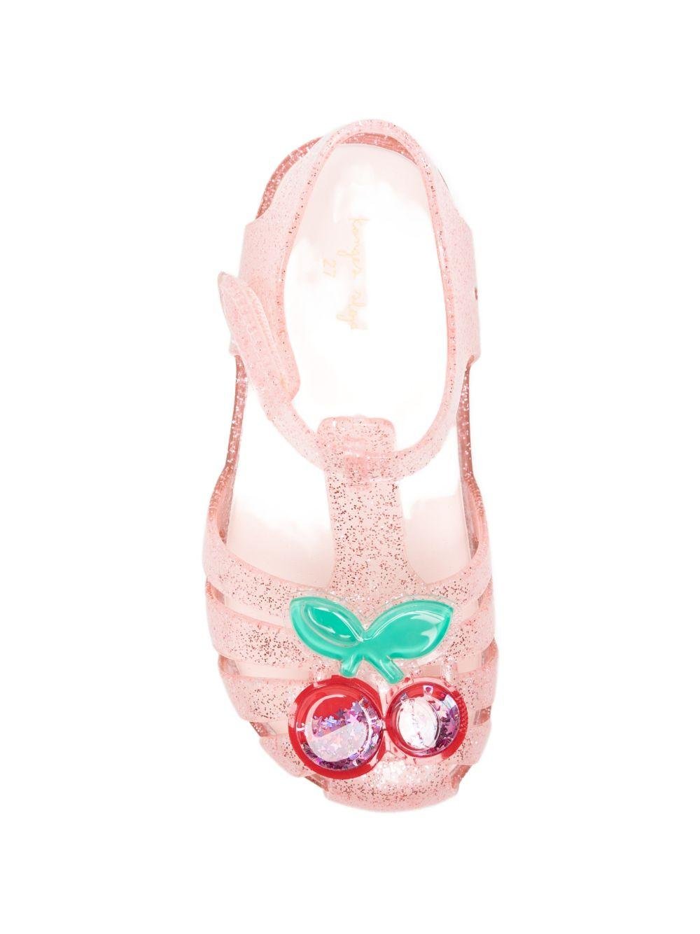 Sandali per bambina Konges Slojd rosa con applicazione ciliegia - Rubino Kids