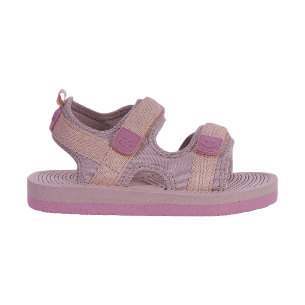 Sandali per bambina Molo rosa con fasce e motivo smile - Rubino Kids
