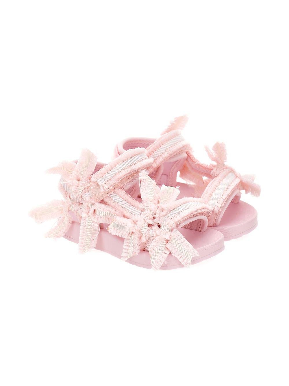 Sandali per bambina Monnalisa rosa a righe - Rubino Kids