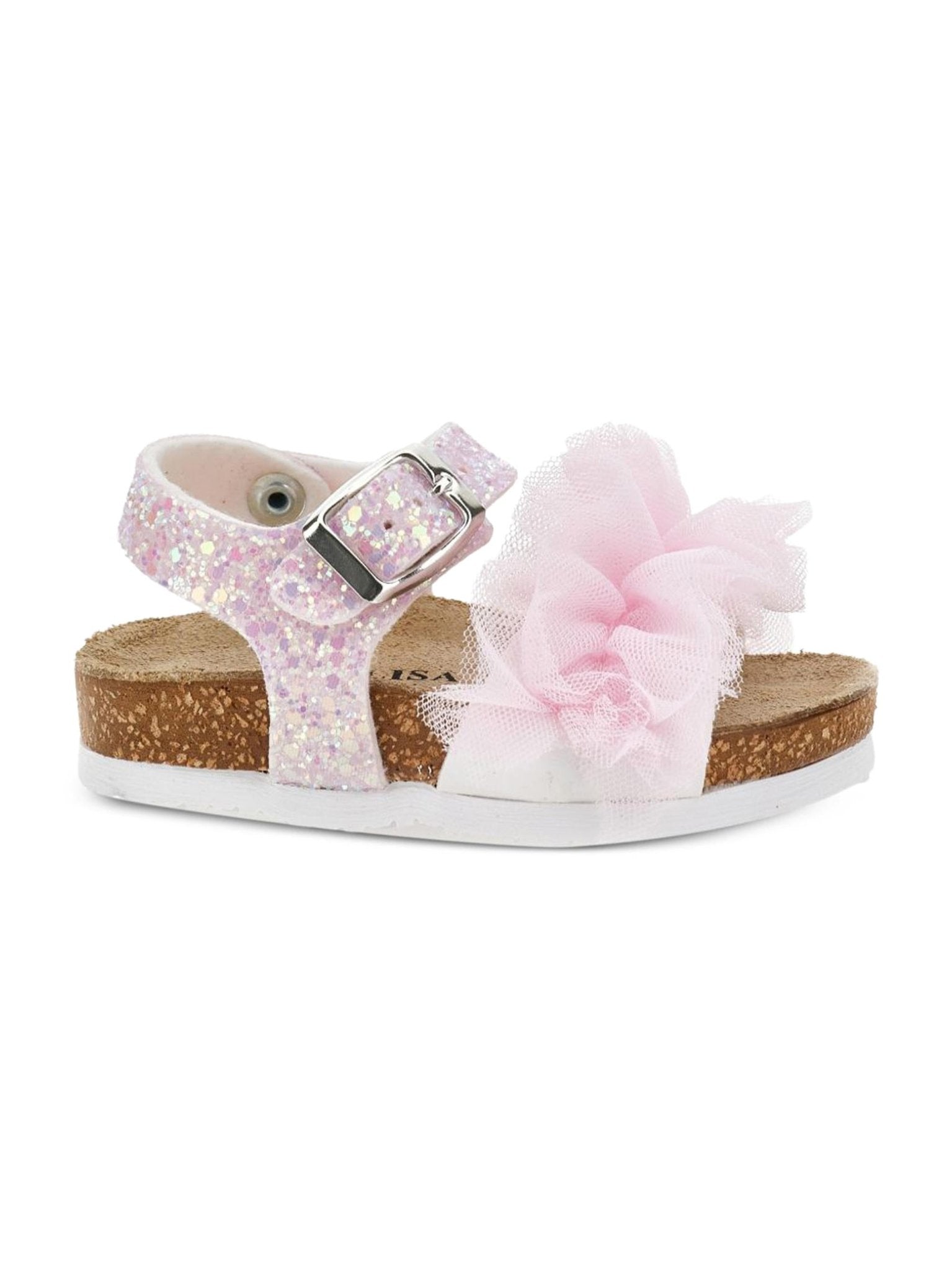 Sandali per bambina Monnalisa rosa con ruches - Rubino Kids