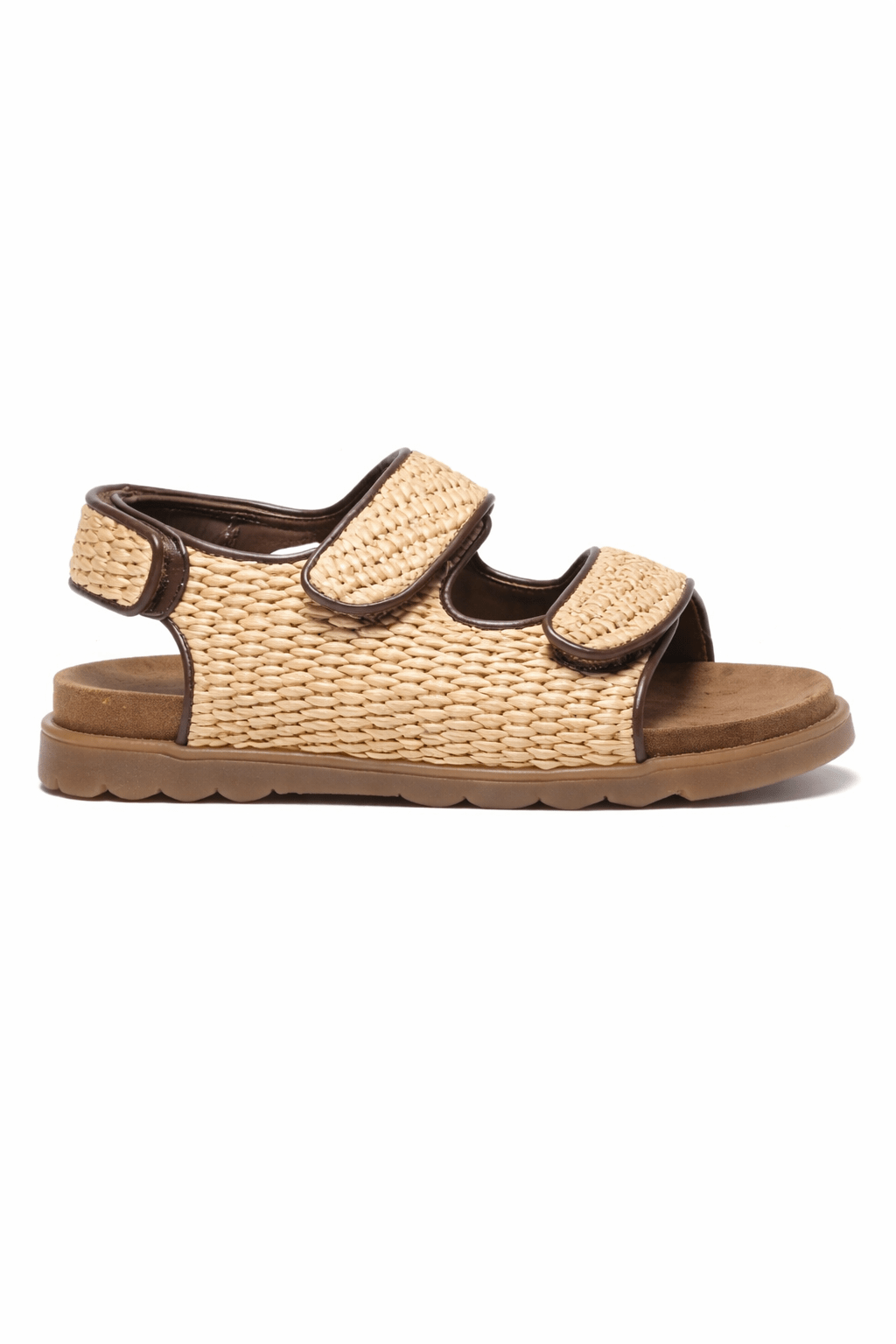 Sandali per bambini Golden Goose Kids beige con cinturino in rafia - Rubino Kids