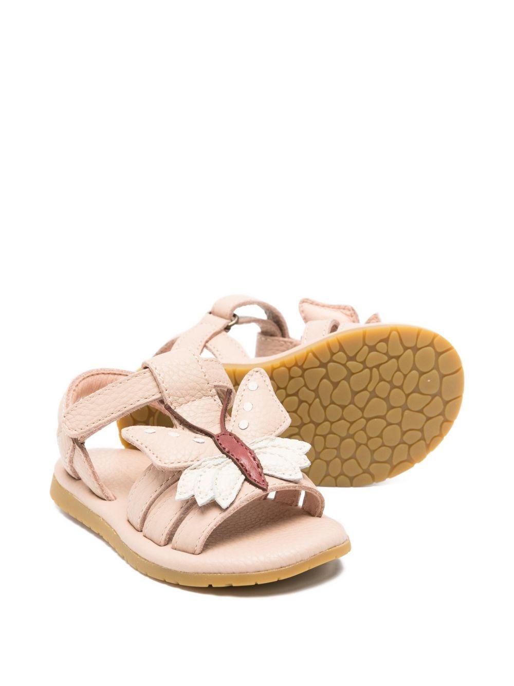 Sandali per neonata Donsje rosa con applicazione farfalla - Rubino Kids