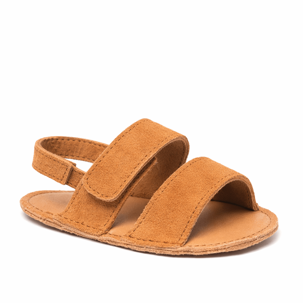 Sandali per neonato BabyWalker color cammello a punta aperta - Rubino Kids