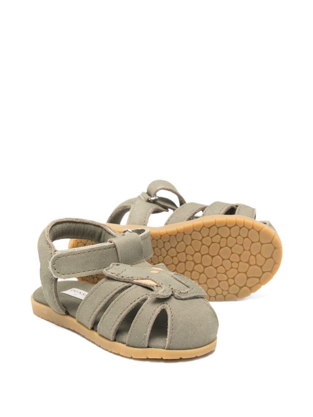 Sandali per neonato Donsje verde con applicazione rana - Rubino Kids