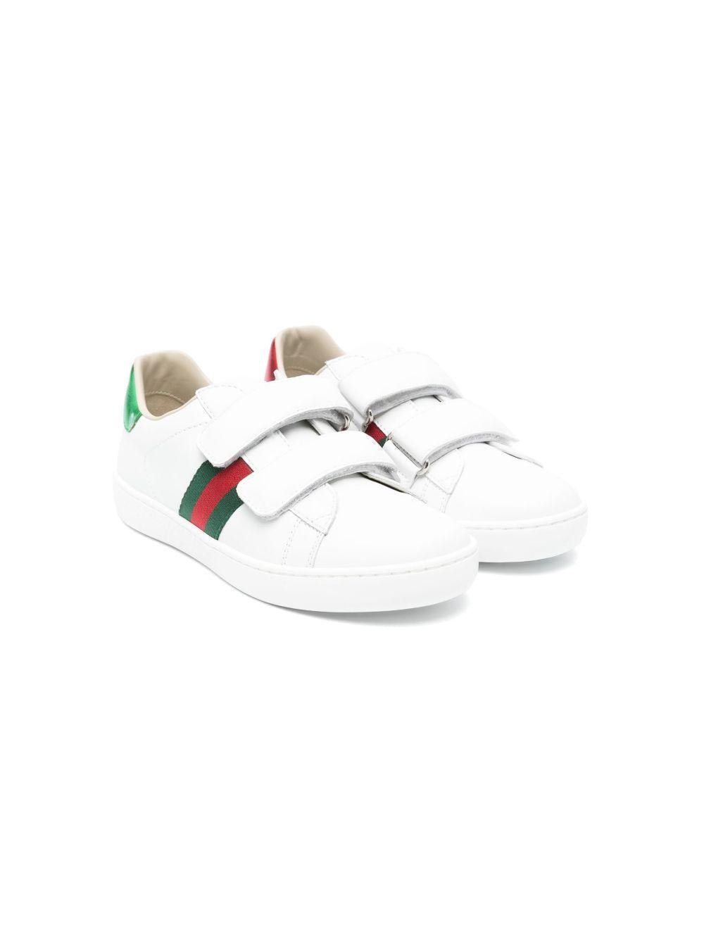 Scarpe per bambini Gucci Kids bianche con chiusra a strappo - Rubino Kids