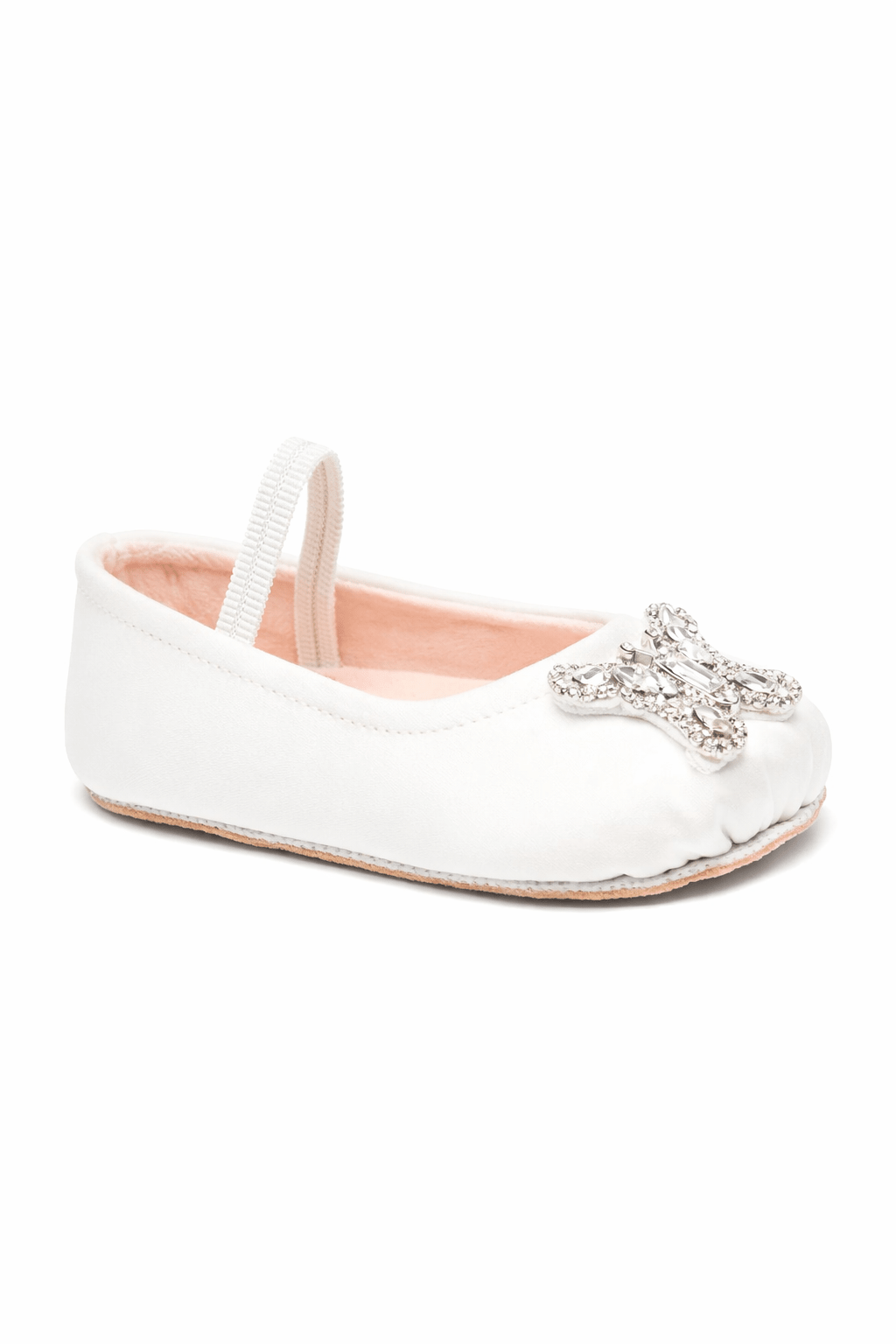 Scarpe primi passi per neonata Aruna Seth Odette bianco con decorazione in cristalli - Rubino Kids
