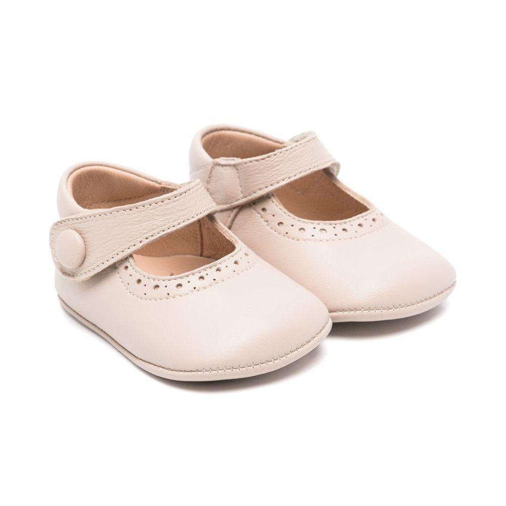 Scarpe primi passi per neonata Eli1957 beige con soletta in pelle con logo - Rubino Kids