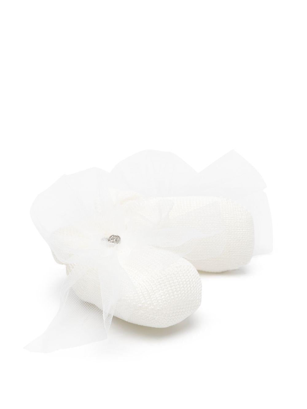 Scarpe primi passi per neonata Monnalisa bianco con fiocco - Rubino Kids