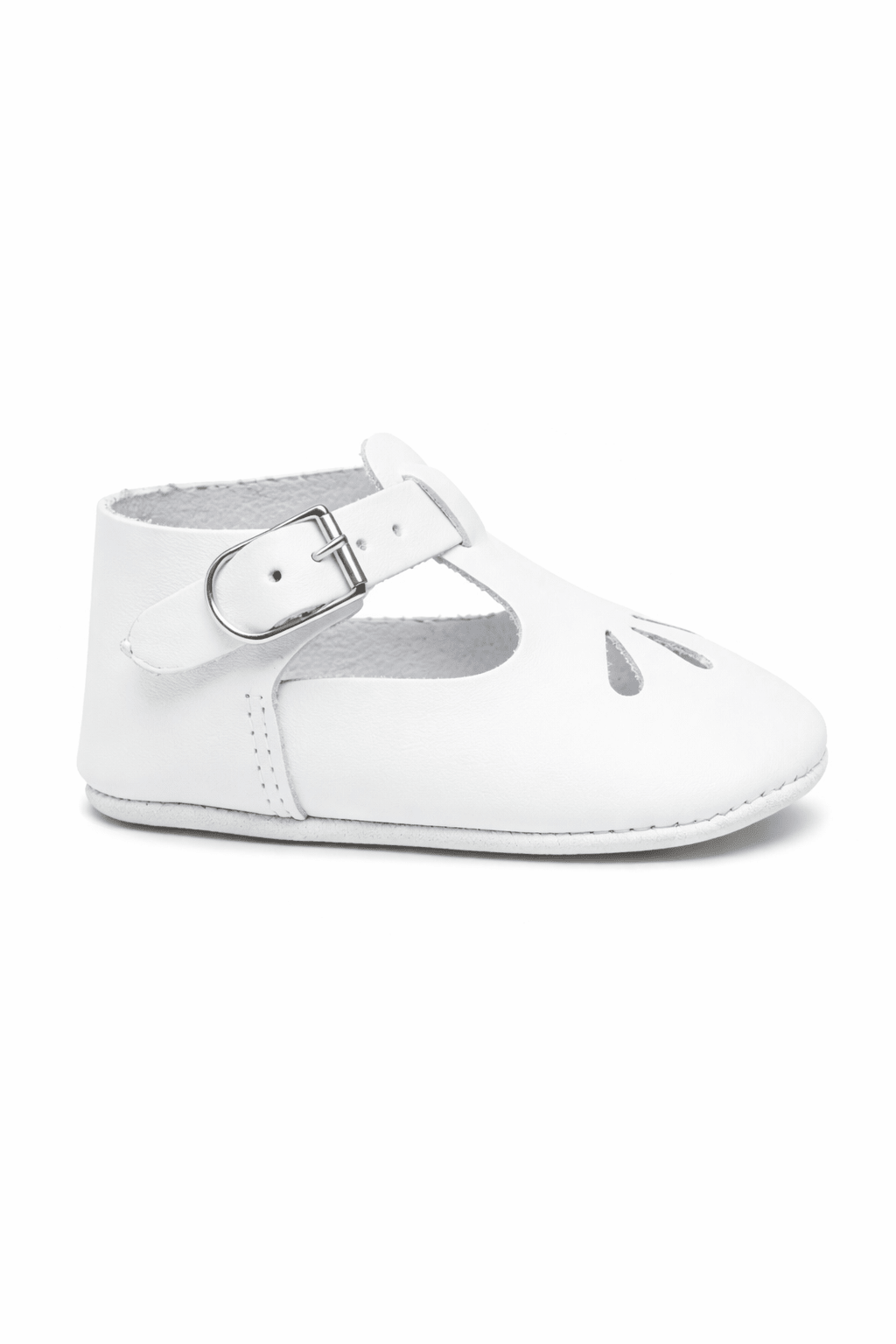 Scarpe primi passi per neonata Tartine et Chocolat bianche con chiusura laterale con fibbia - Rubino Kids