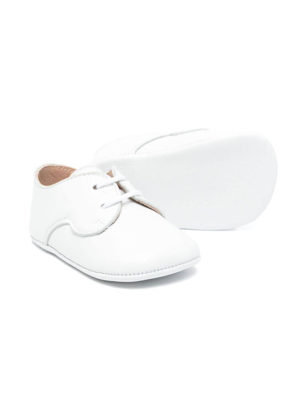 Scarpe primi passi per neonato Eli1957 bianco con soletta in pelle con logo - Rubino Kids