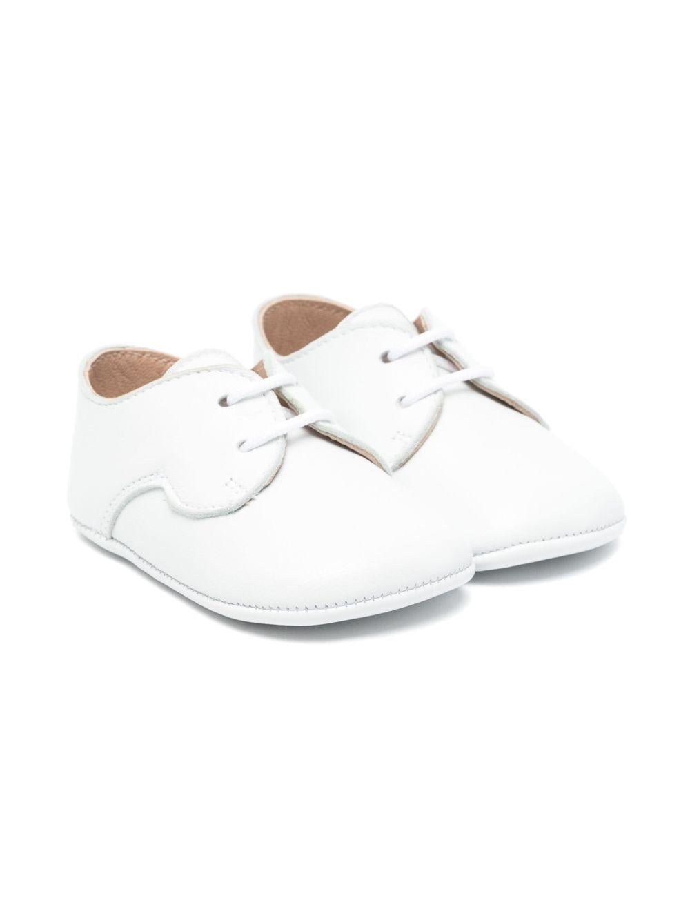 Scarpe primi passi per neonato Eli1957 bianco con soletta in pelle con logo - Rubino Kids