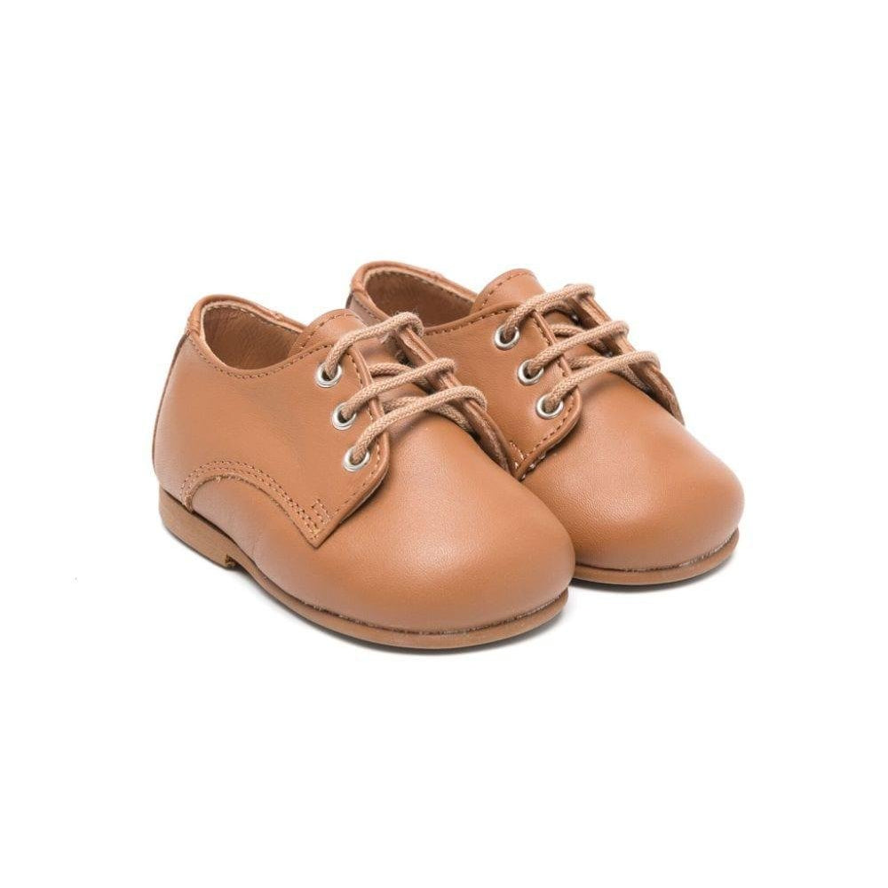 Scarpe primi passi per neonato Eli1957 marrone con lacci - Rubino Kids