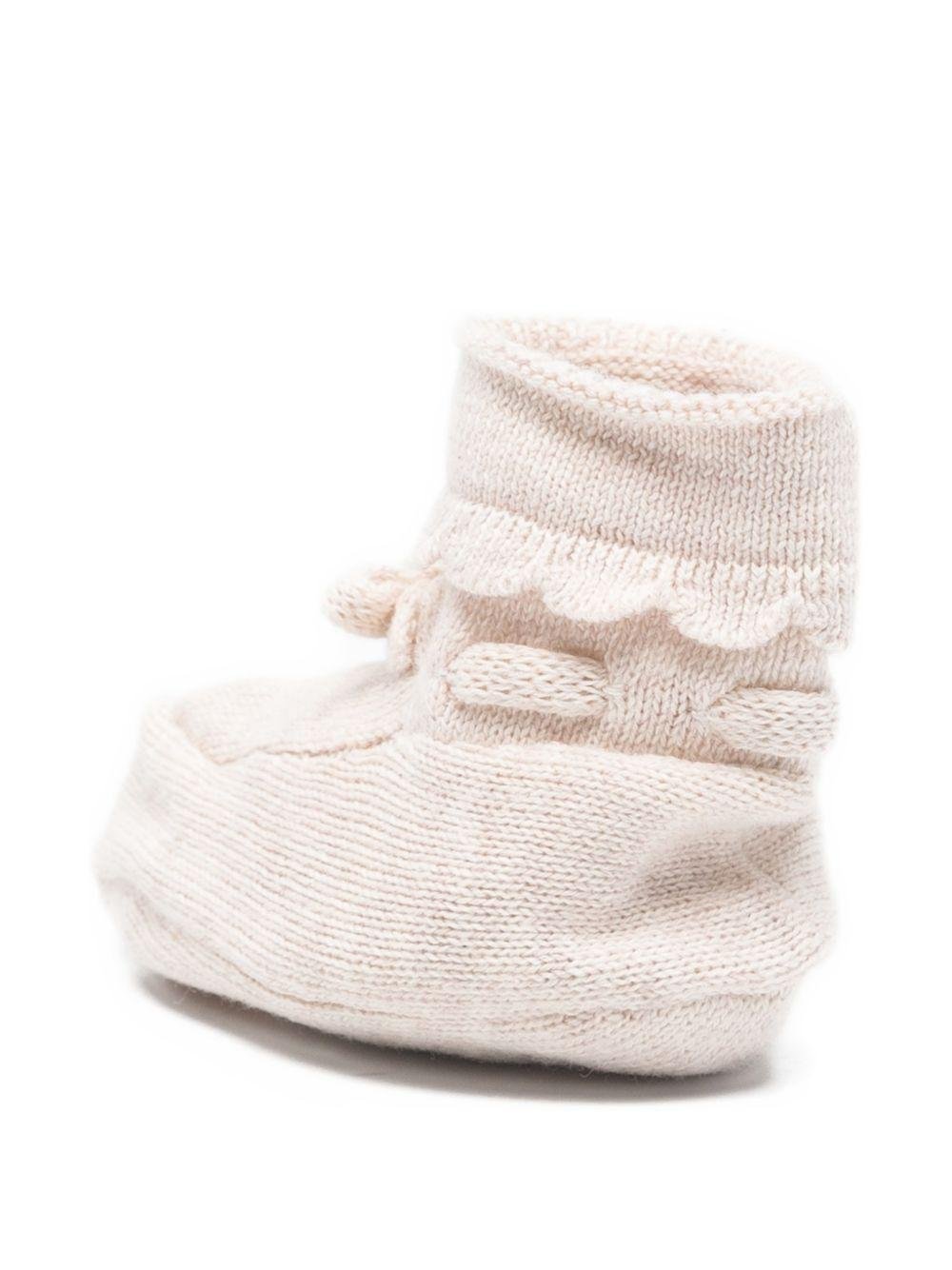 Scarpine da culla per neonata Tartine & Chocolat beige con dettaglio fiocco - Rubino Kids
