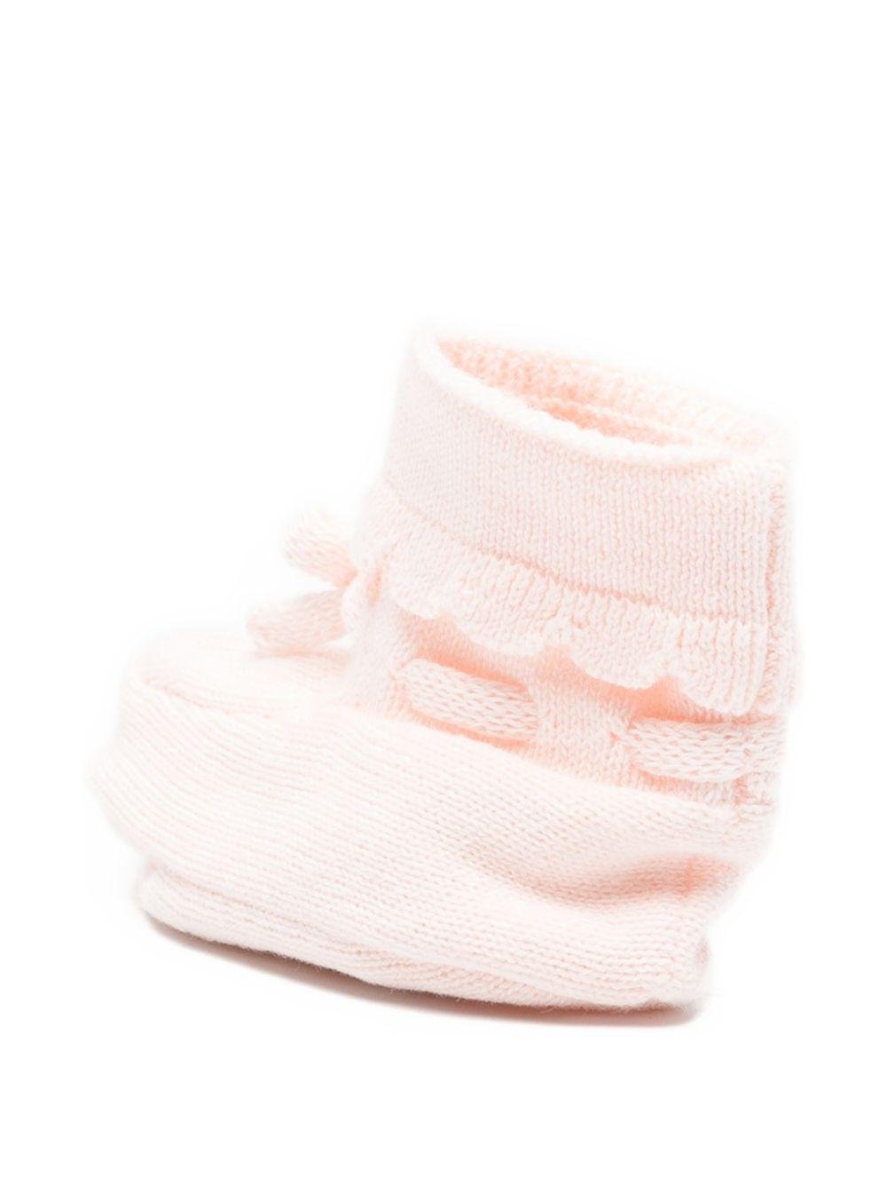 Scarpine da culla per neonataTartine & Chocolat rosa con dettaglio fiocco - Rubino Kids