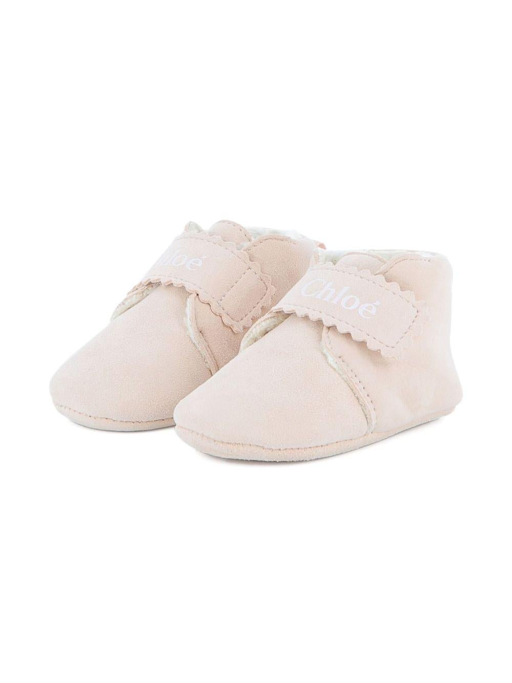 Scarpine per neonata Chloé Kids rosa con borso a smerlo - Rubino Kids