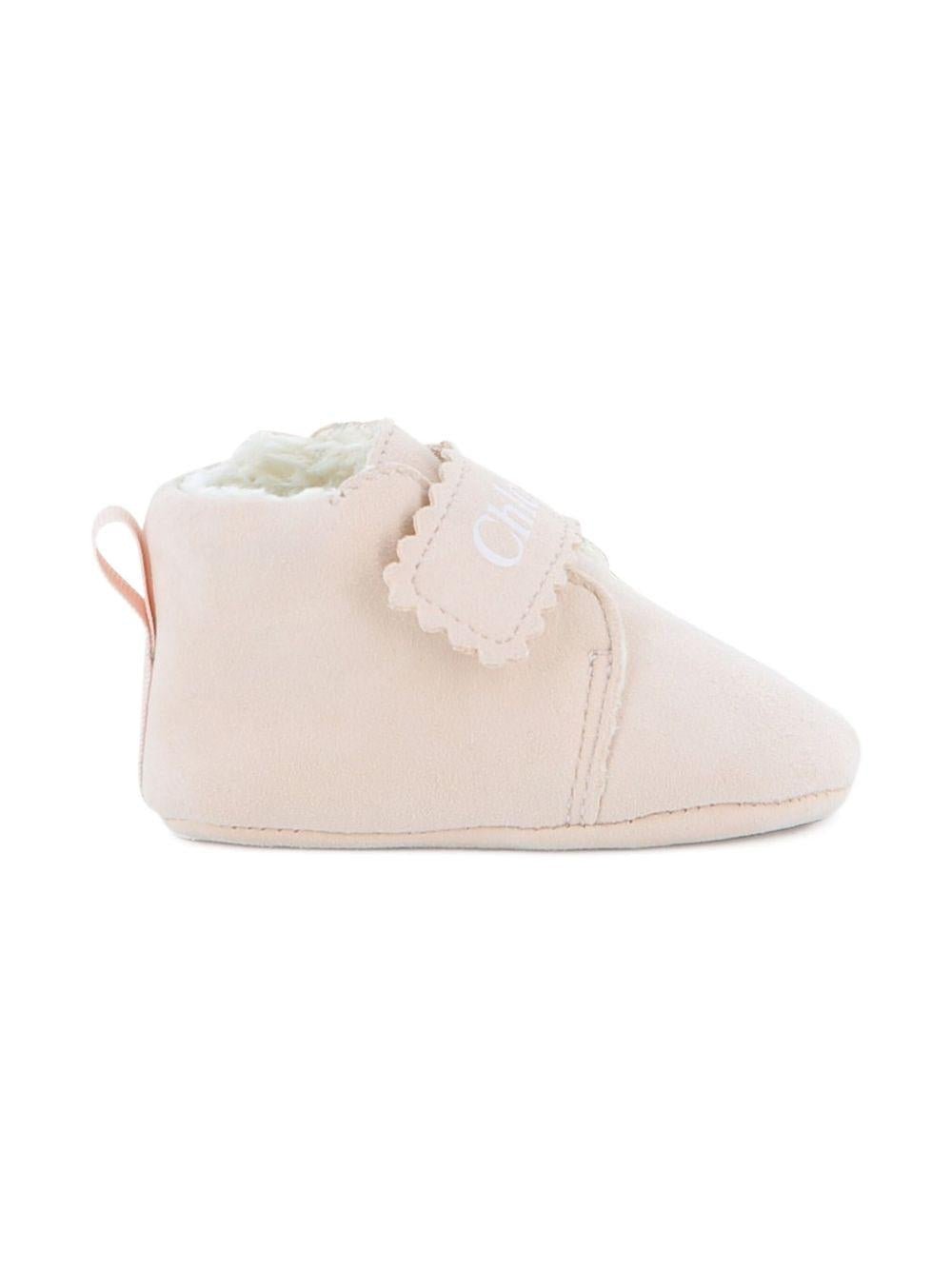 Scarpine per neonata Chloé Kids rosa con borso a smerlo - Rubino Kids