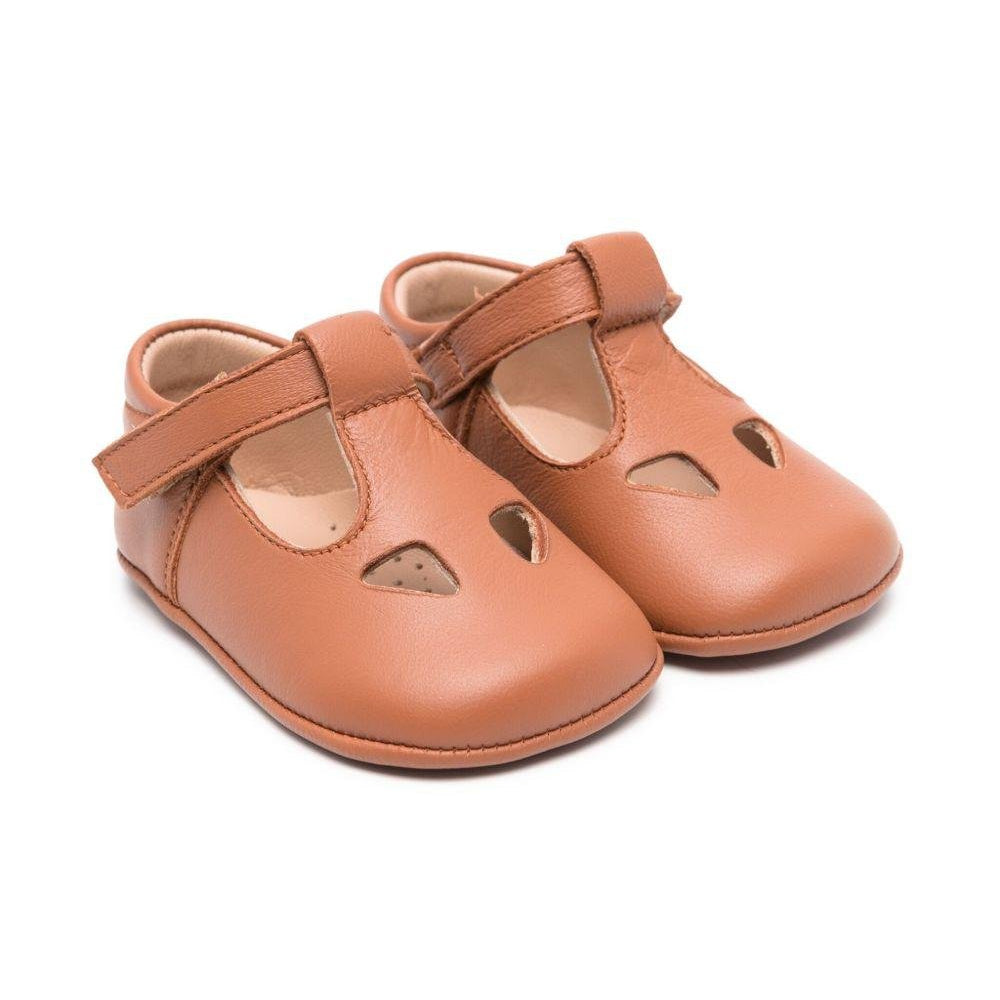 Scarpine primi passi per neonata Eli1957 marrone per chiusura a strappo - Rubino Kids