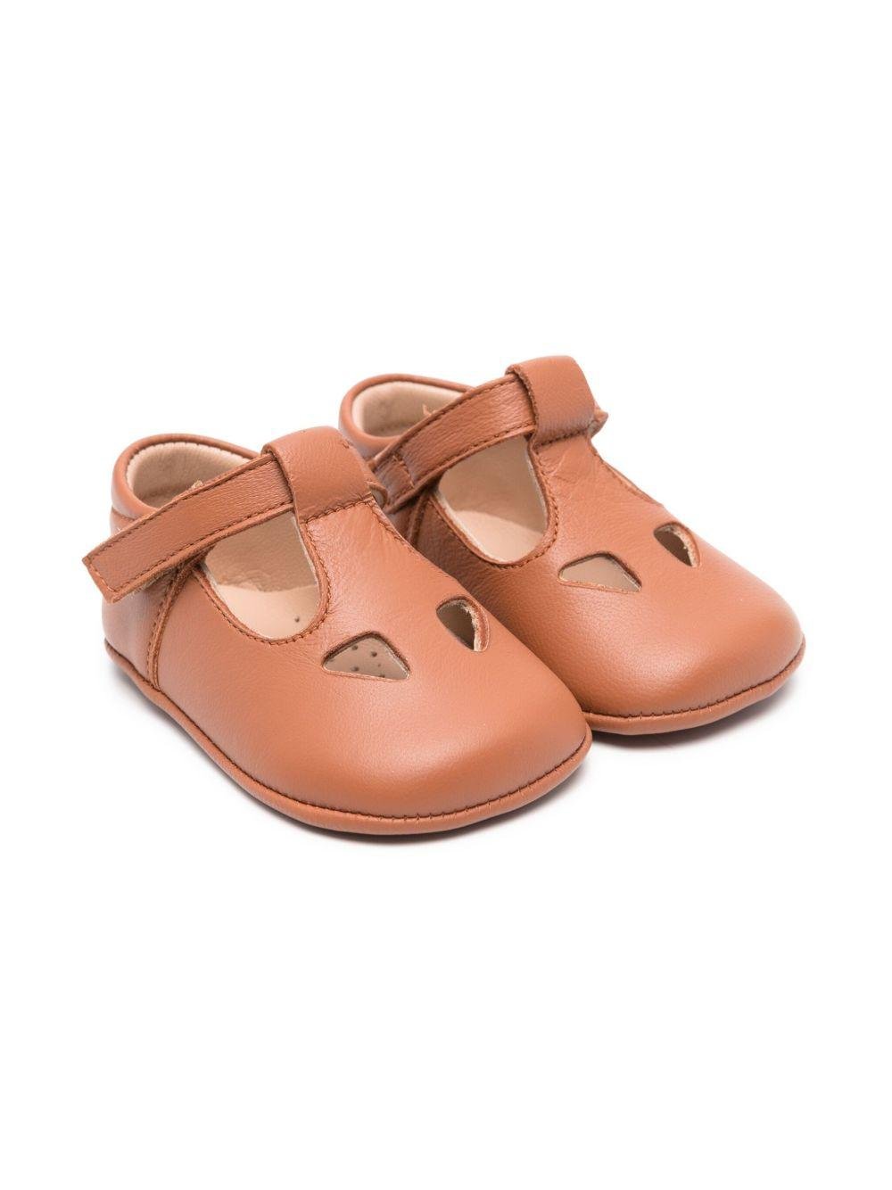 Scarpine primi passi per neonata Eli1957 marrone per chiusura a strappo - Rubino Kids
