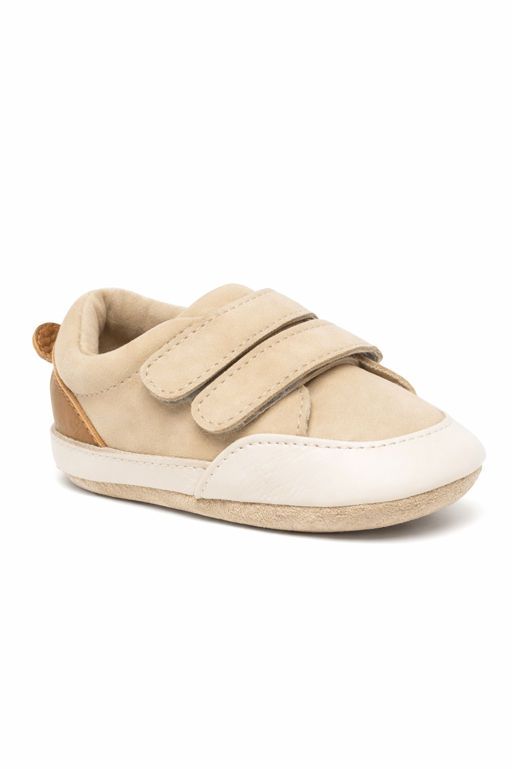 Scarpine primi passi per neonati Donsje beige con applicazione orecchie da orsetto - Rubino Kids