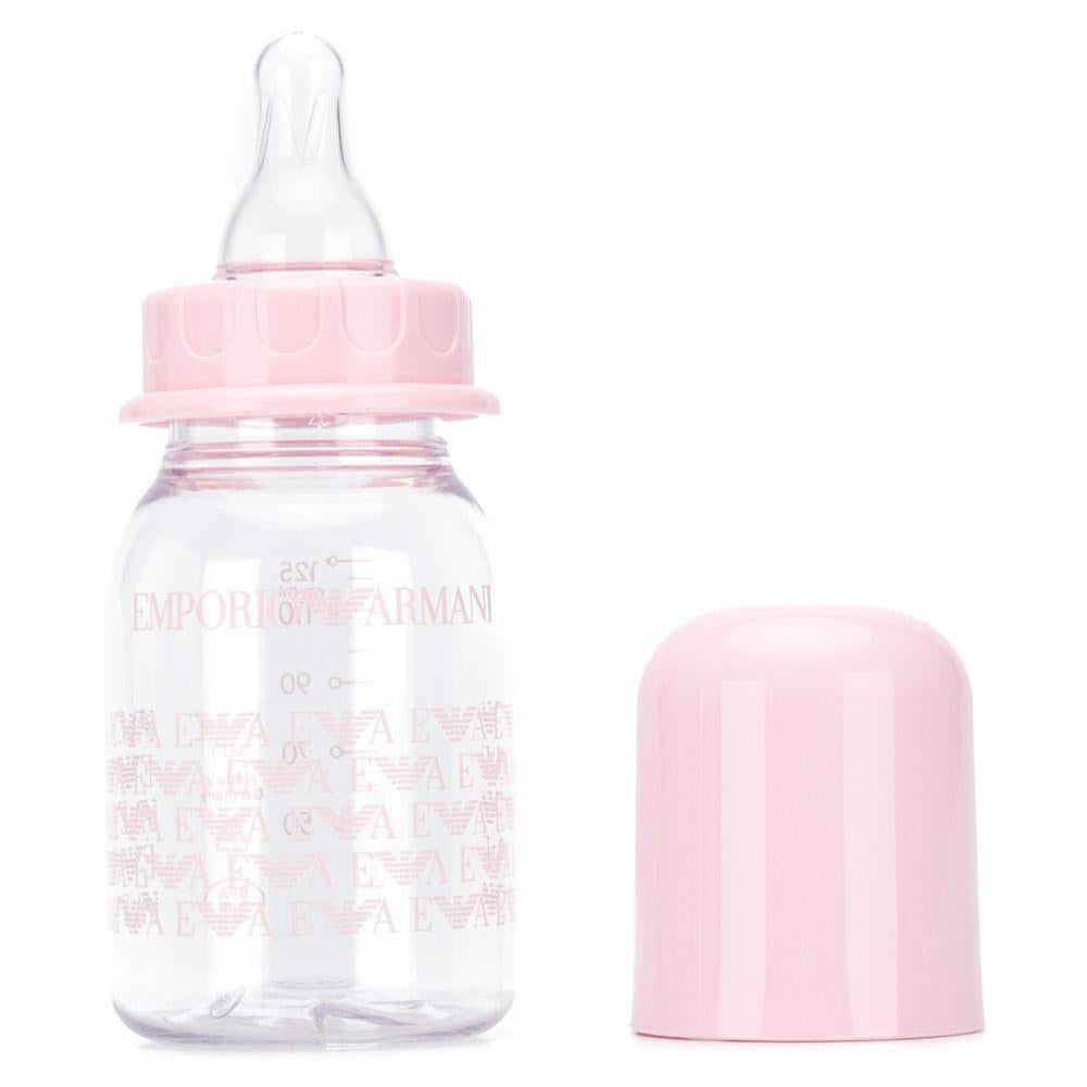 Set biberon per neonata Emporio Armani Kids rosa con stampa con monogramma - Rubino Kids
