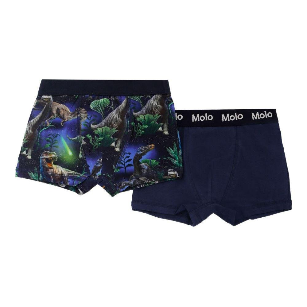 Set Boxer per bambino Molo blu con stampa dinosauro e vita elasticizzata - Rubino Kids