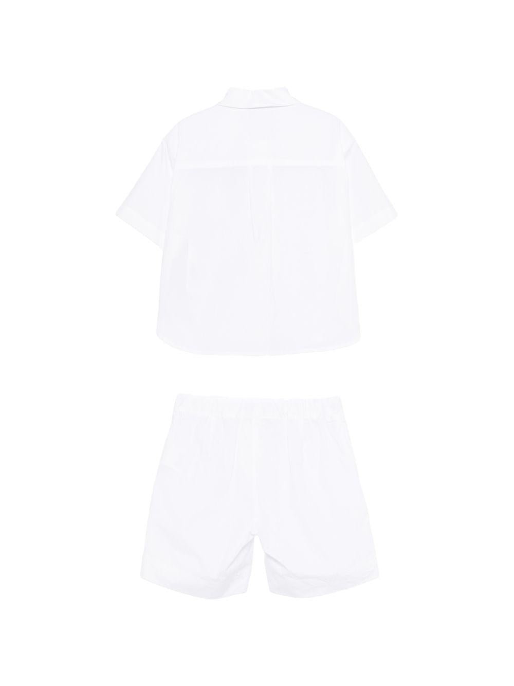 Set camicia e shorts per bambina Moschino Kids bianco con motivo Teddy Bear - Rubino Kids