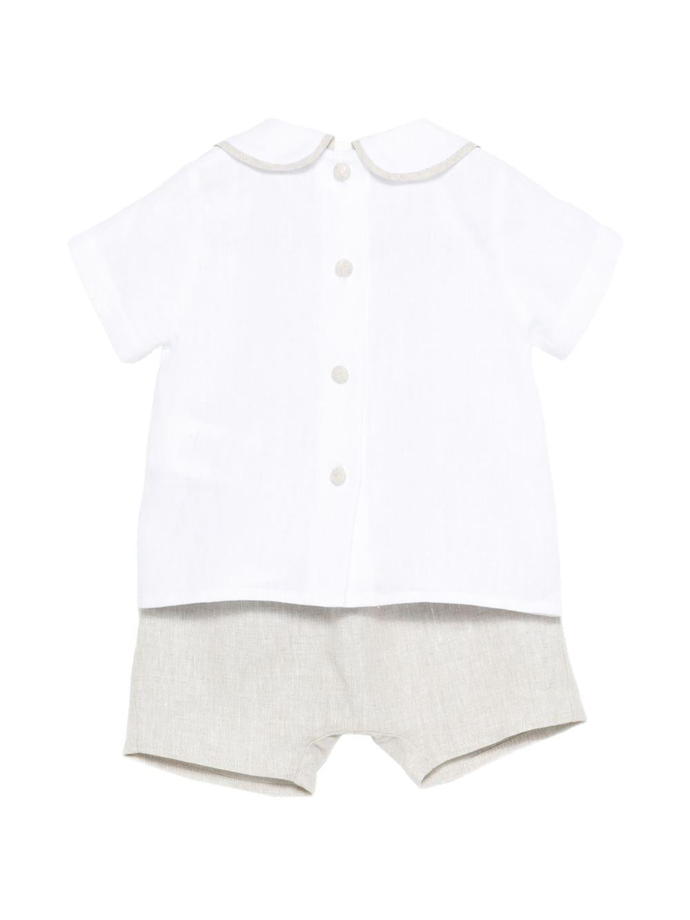 Set camicia e shorts per neonato Jesurum Baby multicolore con colletto alla Peter Pan - Rubino Kids