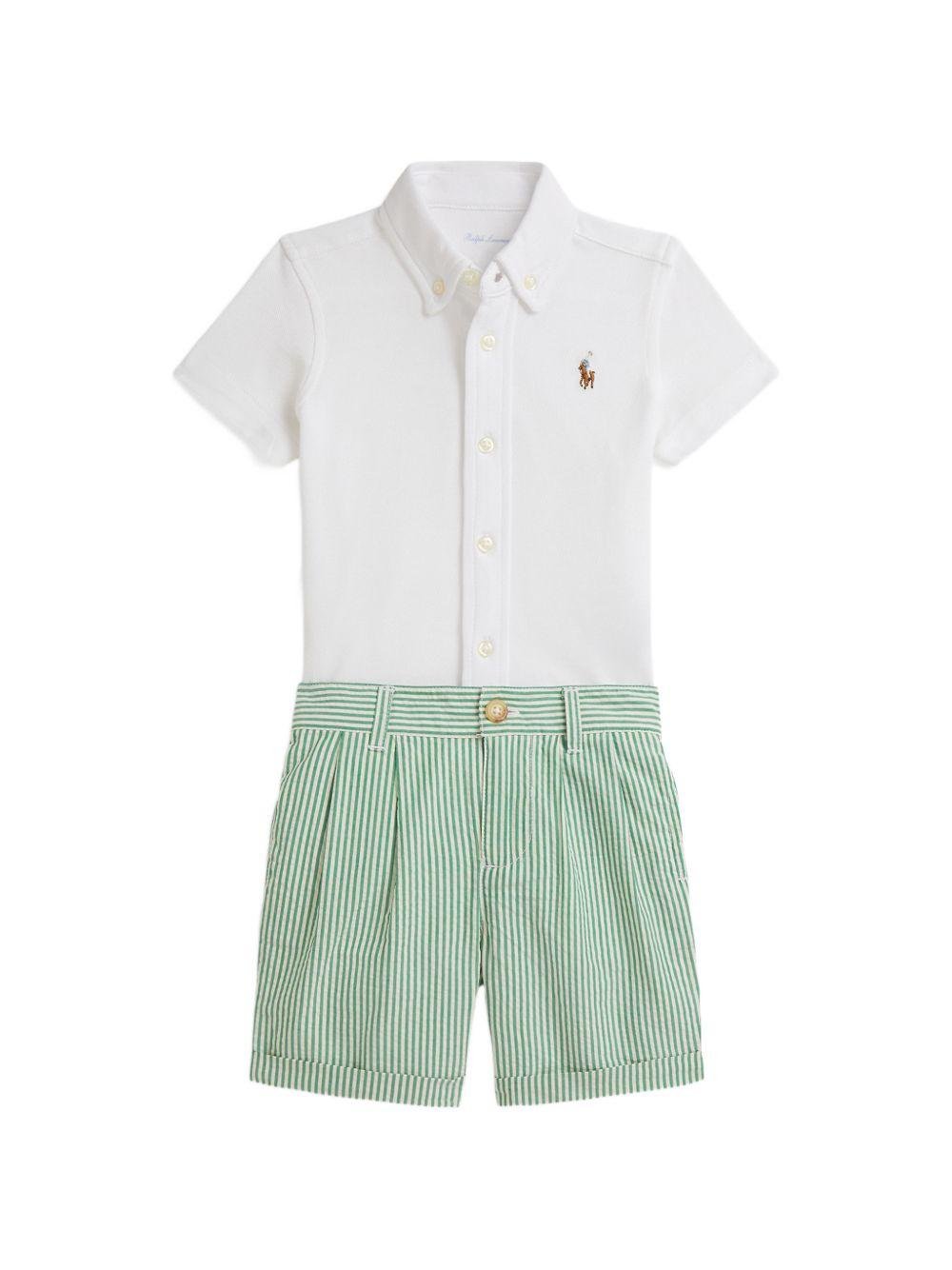 Set camicia per neonato Polo Ralph Lauren Kids multicolor con ricamo Polo Pony - Rubino Kids