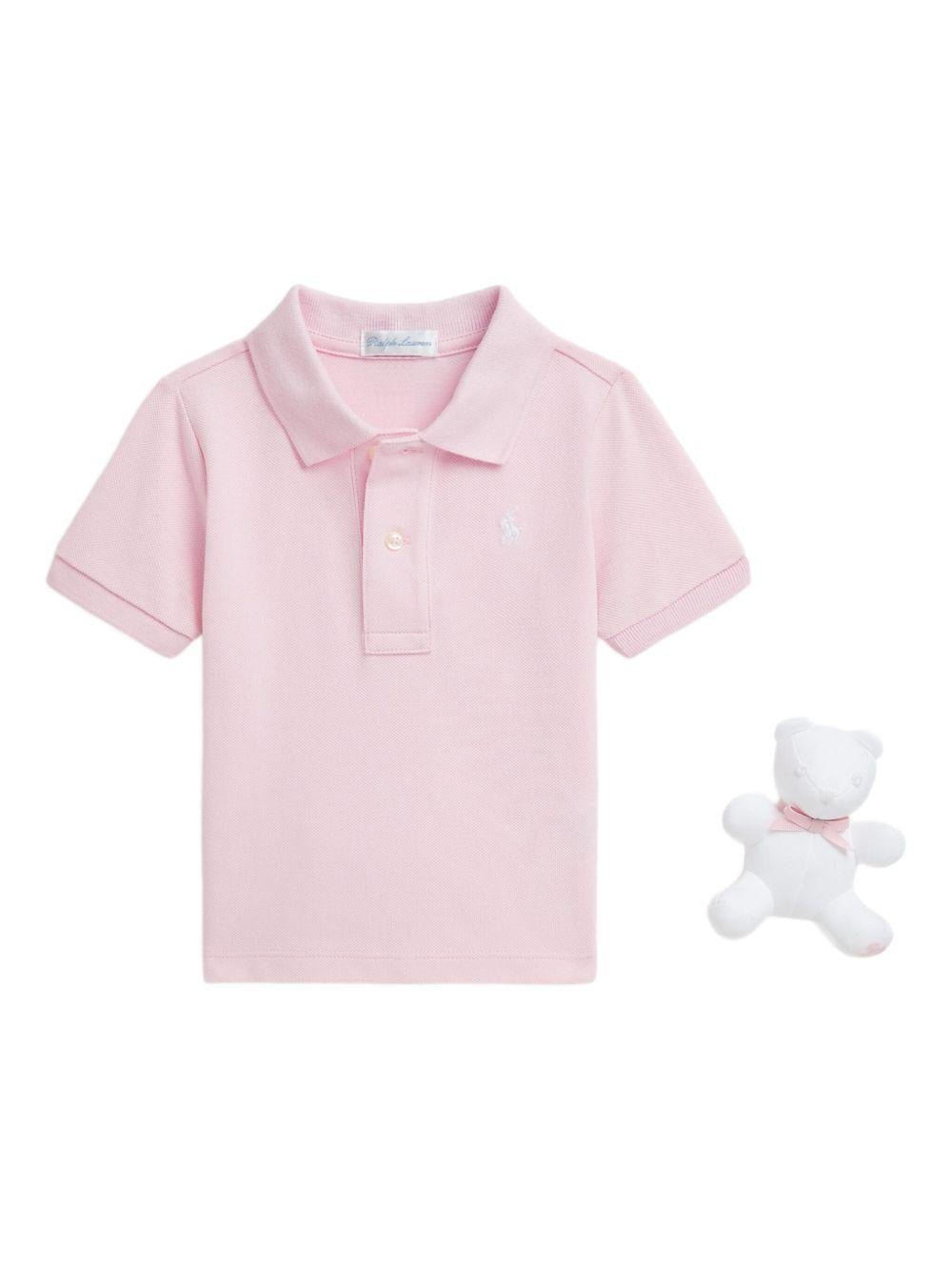 Set con polo per neonata POLO RALPH LAUREN KIDS rosa in cotone - Rubino Kids