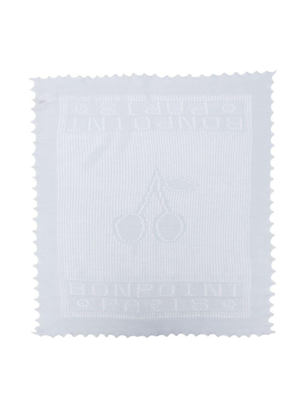 Set coperta, bavaglini e biberon per neonato Bonpoint azzurro con logo jacquard - Rubino Kids